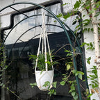 RIFNY Macrame Plant Hanger for 5 to 10 Inch Plant Pots, 35 Inch Indoor Handmade Woven Rope Hanger Kits with Hooks and Wood Beads, Hanging Planter Basket Holder for Boho Home Decor (White, 3 Pack)