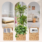 Wicker Hanging Baskets Scalloped Wall Baskets Decor Handmade Woven Hanging Basket Foldable, for Front Door Home Garden Pantry Farmhouse Rustic Decor