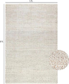 S & L Homes Jute Cotton Hand Woven Natural Farmhouse Area Rug for Living Room - Rustic Vintage Bohemian Décor - (5' x 8' Natural)