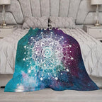 Hippie Mandala Throw Blanket Bohemian Galaxy Space Indian Medallion Trippy Aesthetical Blanket for Sofa Bed Couch Chair Or Dorm 30"x40"