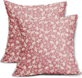 Pink Pillow Covers 16x16 Set of 2 Vintage Floral Rustic Old Style Cute Flower Print Decorative Outdoor Pillowcases Seasonal Farmhouse Throw Cushion Case Decor for Couch Sofa Bed