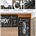 KIMODE Anti Fatigue Kitchen Mats, Farmhouse Kitchen Rugs Sets of 2,Non Slip Waterproof Kitchen Floor Mats,Ergonomic Cushioned Comfort Standing Mat for Home,Laundry,Office,Sink,Desk,Black