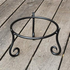 Achla Designs GBS-22 Short Wrought Iron Metal Plant birdbath Bowl Stand Flowerpot Holder, 9.5x6 inches, Black