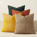 MIULEE Green Rust Throw Pillow Covers 18x18 Inch Set of 4 Boho Farmhouse Soft Corduroy Striped Cushion Cases Decorative Color-Clash Home Decor for Couch Sofa Living Room Bed