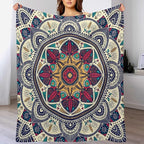Abstract Mandala Throw Blanket Indian Hippie Bohemian Art Floral Texture Pattern Blanket for Sofa Bed Couch Chair Or Dorm 40"x50"