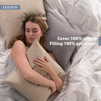 Leeden 20 x 20 Pillow Inserts (Set of 4) - Throw Pillow Inserts with 100% Cotton Cover - 20 Inch Square Interior Sofa Pillow Inserts - Decorative Pillow Insert Pair - White Couch Pillow