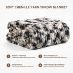 L'AGRATY Chunky Knit Blanket Throw: 60''x80'' Chenille Chunky Knitted Throw Blankets for Twin Bed Couch - Handmade Thick Cable Knit Blanket - Large Crochet Rope Blankets for Home Decor