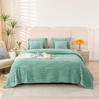 YUSOKI Twin XL Blanket Single Layer,Weight(3.1lb),370GMS-3D Stylish Design for Gift Home Decor (Light Green,65"x90")