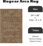 HUGEAR 2x3 Entryway Area Rug Brick Red Small Rug Machine Washable Door Mat Vintage Floral Low Pile Carpet Vacuumable Distressed Throw Rug Entrance Kitchen Bathroom Bedroom Non Slip Lightweight