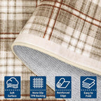 GarveeHome Checkered Rugs 2x3, Machine Washable Entryway Rug with Non Slip Backing, Stain Resistant Low-Pile Doormat for Indoor Outdoor Hallways Kitchen Bathroom Bedroom Beige