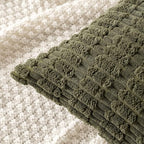 MIULEE Pack of 2 Spring Corduroy Decorative Lumbar Throw Pillow Covers 20x12 Inch Soft Boho Striped Pillow Covers Modern Farmhouse Home Decor for Summer Sofa Living Room Couch Bed Olive Green