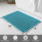 MIULEE Set of 2 Waffle Bathroom Rugs, Boho Bath Rugs Non Slip Washable, Super Absorbent Bath Mats, Ultra Soft Rubber Backed Shower Mats for Bathroom Floor, Tub and Shower, Teal, 18x30 Inch