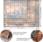 Accnicc Forest Mountain Library Tapestry Fantasy Bookshelf Tapestries Wall Hanging Vintage Watercolor Nature Fairy Library Backdrop Extra Large Tapestry for Bedroom Living Room Classroom 90 x 68 inch
