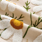 Embroidered Lumbar Pillow Covers Boho Farmhouse Daisy Tufted Pillow Covers Floral Decorative Couch PillowCases 12x20 Cottagecore Square Cushion Cover Set of 2 for Living Room Couch Sofa Bed Home Decor