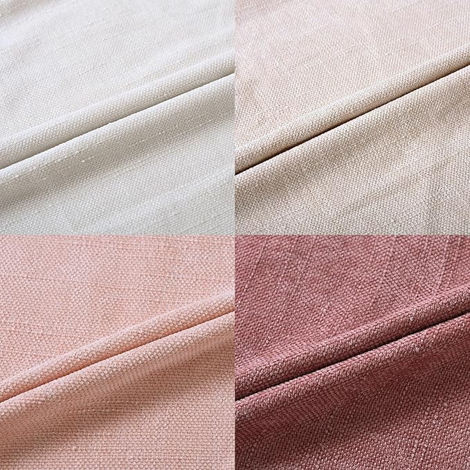 Set of 4 Soft Textured Decorative Throw Pillow Covers 20x20 Inch Cozy Farmhouse Cushion Cover Square Accent Pillow Cases for Bed Couch Sofa Living Room, White Beige Pink