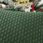 Kevin Textile 12x24 Inch Pillow Cover 1 Pack Boho Christmas Decorative Soft Striped Corduroy Lumbar Farmhouse Color Accent Rectangle Cushion Case for Living Room Couch Sofa Bed, Dark Green