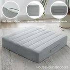 22 inches Floor Pillow for Adults - Large Meditation Cushion with Thick Foam & Soft Tufted Cover - Premium Outdoor Square Floor Cushion Seat - Yoga Pillows for Sitting On Floor - Light Gray