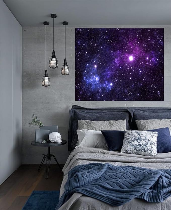 TUGCAY Galaxy Tapestry Space Night Starry Sky Stars Tapestry Universe Mysterious Nebula Ceiling Wall Hanging Decor for Bedroom Living Room (35'' x 47'')