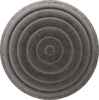 SIMPLIHOME Vivienne Boho Round Pouf in Grey Velvet Fabric for the Living Room, Bedroom and Kids Room