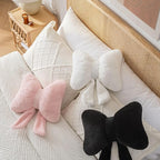 Bow Pillow Throw Pillows Butterfly Shaped Decorative Cute Pillows for Bed Sofa Cute Home Decor,Black 10 * 8inch