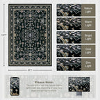 8x10 Area Rugs for Living Room: Washable Rug Soft Vintage Boho Medallion Carpet Indoor Floor Non-Slip Stain Resistant Large Carpets for Bedroom Dining Room Farmhouse Nursery Home Office Black