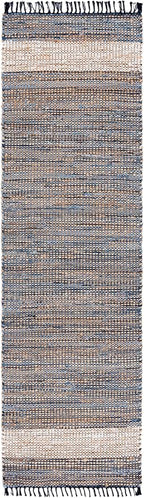 SAFAVIEH Cape Cod Collection Runner Rug - 2'3" x 8', Light Blue, Handmade Jute & Denim, Ideal for Living Room, Hallway, Foyer, Bedroom (CAP153L-28)