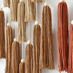 IOWER Macrame Wall Hanging Yarn Boho Wall Decor Wave Tassel Home Wall Aesthetic Living Rooms Bedrooms Offices Geometric Art Chic Home Decor 47" W x 39" L