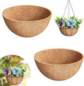 Riare 2 Pack 10 Inch Round Coco Liners Replacement- 100% Natural Coconut Coir Liners for Hanging Baskets, Garden Flower Vegetables Planter Pot, Window Box, Fence, Decks