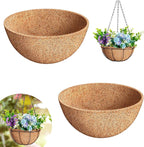 Riare 2 Pack 10 Inch Round Coco Liners Replacement- 100% Natural Coconut Coir Liners for Hanging Baskets, Garden Flower Vegetables Planter Pot, Window Box, Fence, Decks
