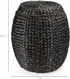 Best Choice Products Vintage Multipurpose Hyacinth Storage Basket, Plant Décor, Handwoven Organizer Tote for Bedroom, Living Room, Bathroom, w/Lid - Black