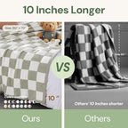 WRENSONGE Checkered Throw Blanket, Autumn Leaf Orange Soft Cozy Fluffy Warm Hand Made Throw Blankets for Couch, Sofa, Chair, Bed, Camping, Picnic, Travel Lightweight Bed Blanket - 50"*70"