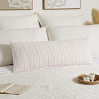 Kevin Textile 14x36 Inch Long Lumbar 1 Pack Boho Christmas Decorative Throw Pillow Cover Soft Striped Corduroy Rectangle Cushion Case Farmhouse Color Accent for Living Room Couch Sofa Bed, Pure White