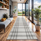 CAMILSON Easy Jute Rug 2x7, Indoor and Outdoor Off-White Runner Rug for Kitchen, Hallway and Entryway, Checkred Boho Woven Design, Easy-Cleaning, Washable Outside Carpet (2 x 7)