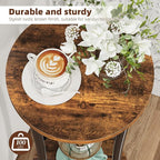2-Pack Plant Stand Indoor Outdoor, 2-Tier Round Flower Pot Holder with Rustic Brown Finish, Corner Plant Shelf for Balcony, Garden, Patio or Living Room