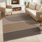 GarveeHome Modern Rainbow Easy Jute 3x5 Patio Rug, Indoor/Outdoor Patio & Entryway Mat, Washable Non-Slip Carpet for Mudroom, Farmhouse Decor, Front Door