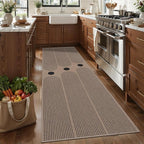 Tangsoo Rainbow Easy Jute 2.6x8 Washable Kitchen Runner Rug for Hallways,Non-Slip Thin Outdoor Rug,Modern Farmhouse Carpet Runner for Porch Laundry Bedroom Living Room Entryway