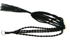 4 Legs Polypropylene Fiber Rope Macrame Plant Hanger Hanging Planter Holders Black& White Color, 48-inches for 10-12" Pot (Black)