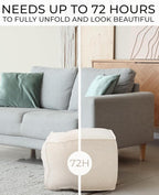 ZICOTO Beautiful Boucle Pouf Ottoman and Foot Rest - Elevate Your Living Room Decor with Lightweight Comfort and Charm - A Round Modern Foam Filled Foot Stool Perfect to Rest Your Feet