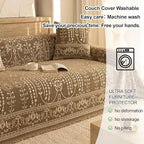 ROOMLIFE Couch Cover Boho Sofa Covers for 3 Cushion Couch Washable, Furniture Protector Sofa Couch Cover for Dogs, Soft Breathable Sofa Slipcover, Couch Throw Blankets with Tassels 71''X134''