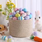 Small Basket for Organizing | Cube Shelf Closet Storage Baskets | 9.7×9.7×7.1” | Woven Rope Gift Basket | Nursery | Round 3 Packs Mixed Brown