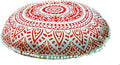 ICC 32" Large Round seat Floor Cushion Chair Ottoman Cover Pouf Pillow Meditation Floor Cushions for Adults Seating pouffe Ottoman Throw Covers Craft Room Furniture for Sitting Cover Fire