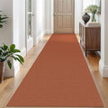 EARTHALL Woven Runner Rug 3x10 Ft Washable Runners for Hallways Long Non Slip Rubber Backed Kitchen Runner Braided Indoor Floor Carpet Runners for Entryway, Hallway, Kitchen, Rustic Orange/Tan