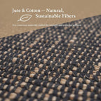 Charcoal Gray 3x5 Jute Rug Braided Construction - Farmhouse Woven Carpet - Mid-Century Modern Floor Covering for Bedside, 3' x 5'