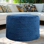 Asuprui Pouf Ottoman Foot Rest – Plush Round All-in-one Foam Stool for Cozy Lounging, Floor Pouf & Chic Decor (Navy Blue)