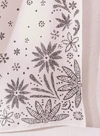 Neasow Bohemian Tapestry Wall Hanging, Beige White Floral Tapestry with Dotted Daisy Medallion Print Bedroom Boho Hippie Home Decor, 60×60 inches