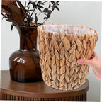 Cabilock Storage Basket Lid Handmade Plant Basket Seagrass Straw Garden Containers for Indoor Outdoor Decorative Flower Pots