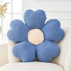 Flower Throw Pillow, Cute Flower Shaped Pillow Decorative Throw Pillow for Bed Couch, Soft Daisy Pillows Floor Seating Cushion Cushions (19.6 Inch Blue)