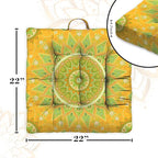 Mandala Meditation Cushion, Boho Meditation Mat, Meditation Pillows for Sitting on Floor, Cushions for Sitting in Home and Outdoor, Square Floor Pillow Cushion Seating for Yoga Accessories 22'' X 22''