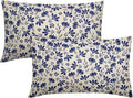 Navy Blue Floral Pillow Covers 12x20 Set of 2 Vintage Rustic Old Style Cute Small Flower Blue Cream Print Decorative Outdoor Pillowcases Farmhouse Throw Cushion Case Decor for Couch Sofa Bed