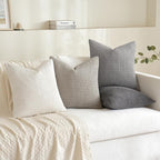 MIULEE Timeless Neutral Pillow Covers 20x20 Inch Set of 4 Mid Century Modern Grey Throw Pillows Rustic Corduroy Couch Pillowcases Nordic Home Decor for Sofa Living Room Bed